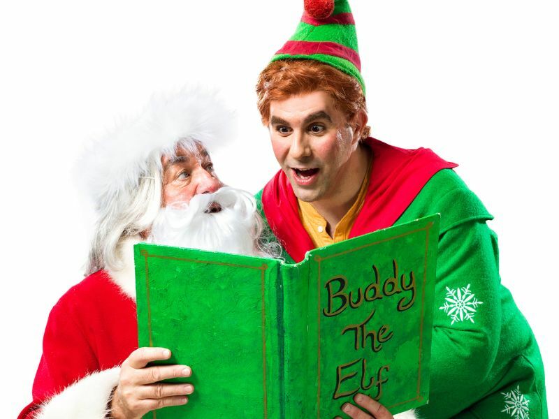 Simon Lipkin as Buddy & Nicholas Pound as Santa in ELF, credit: Perou.