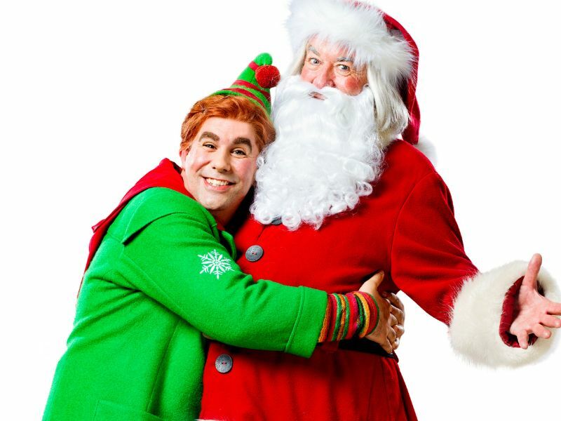 Simon Lipkin as Buddy & Nicholas Pound as Santa in ELF, credit: Perou.