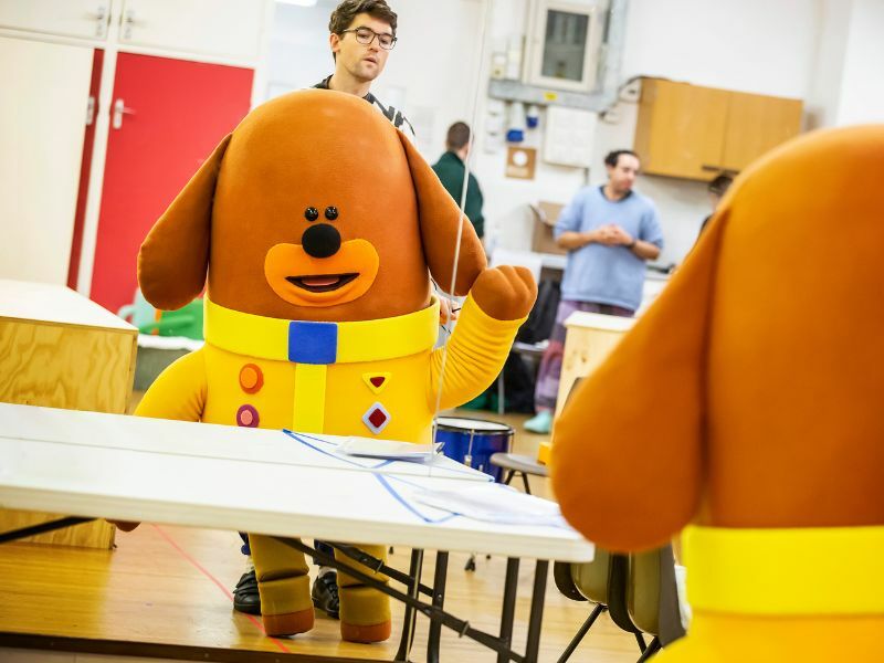 Benedict Hastings in rehearsals for Hey Duggee The Live Theatre Show. Photography by Pamela Raith. 