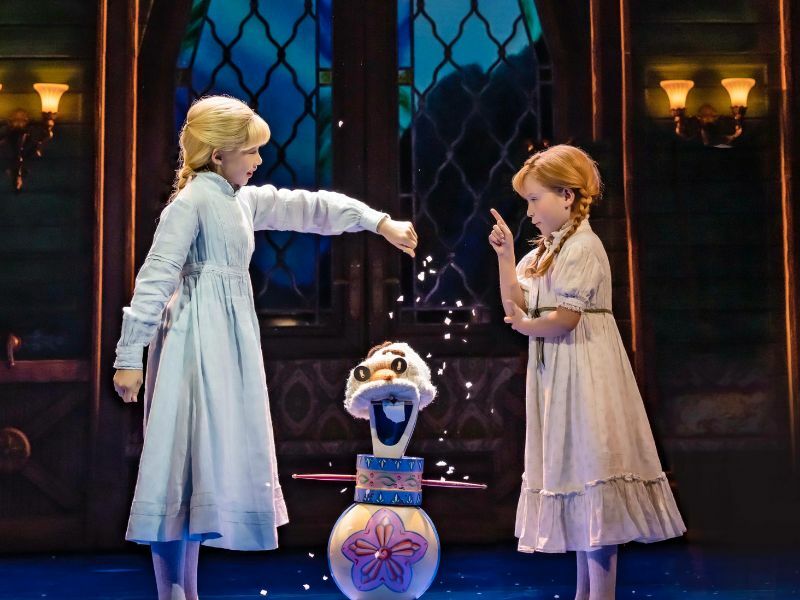Disney's Frozen - L to R - Felicity Tong (Young Elsa) & Maddy Collings (Young Anna) - Photo by Johan Persson © Disney.