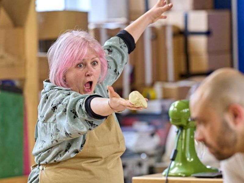 Claire Moore in The Great British Bake Off Musical rehearsals.