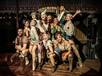 Production image of Cabaret at The Kit Kat Club at Playhouse Theatre in London - John McCrea 'Emcee' and the Company. Photo: Marc Brenner