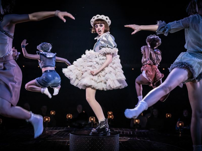 Production image of Cabaret at The Kit Kat Club at Playhouse Theatre in London - Aimee Lou Wood 'Sally Bowles' and the Company. Photo: Marc Brenner