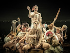 Production image of Cabaret at The Kit Kat Club at Playhouse Theatre in London - John McCrea 'Emcee' and The Company. Photo: Marc Brenner