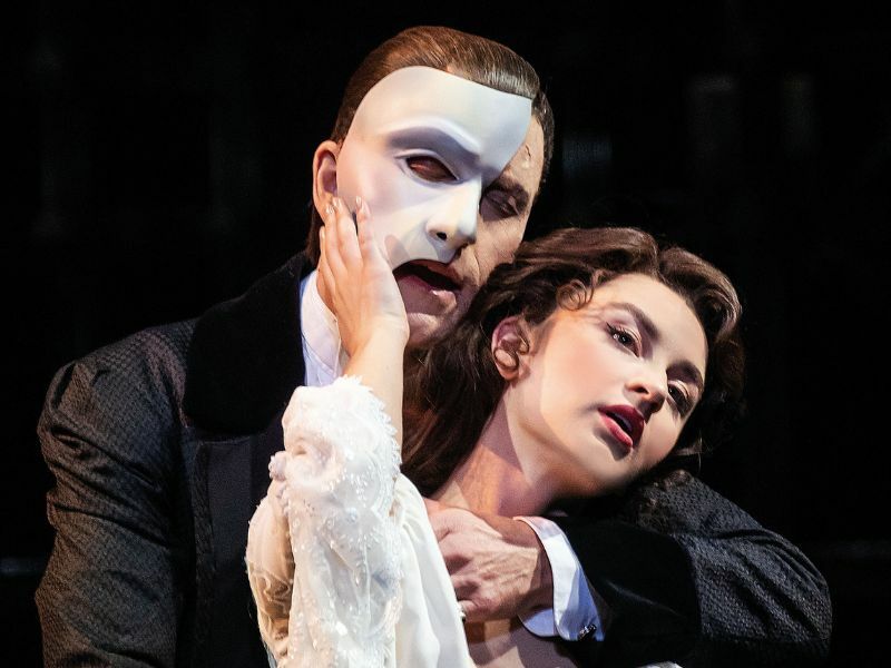 THE PHANTOM OF THE OPERA. Earl Carpenter as Phantom and Holly-Anne Hull as Christine. Photo by Johan Persson.