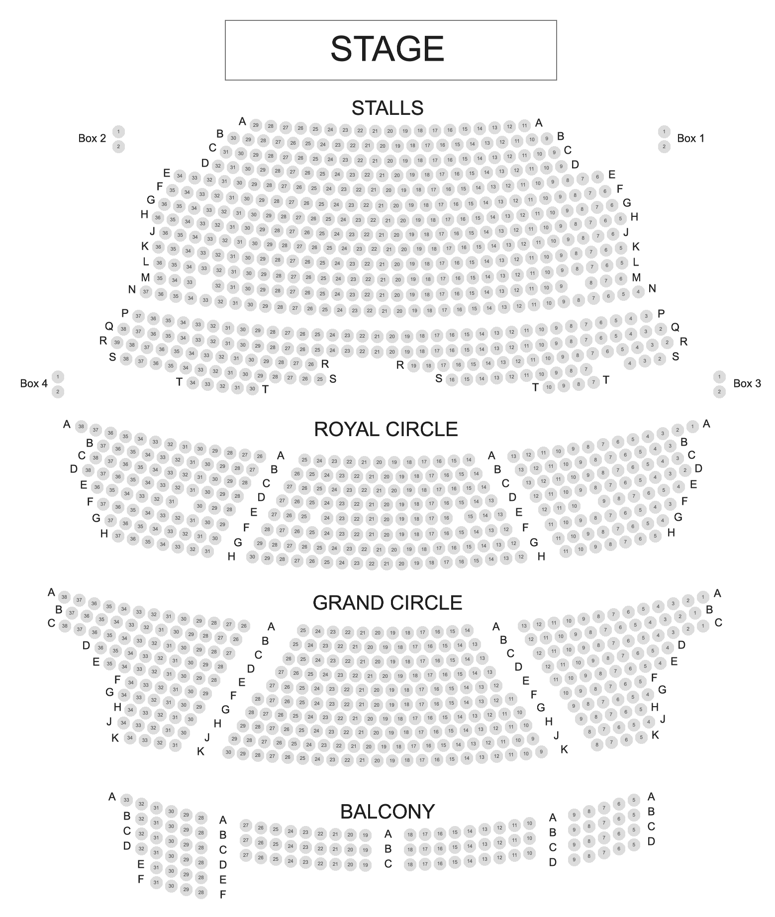 His Majesty's Theatre Seating Plan