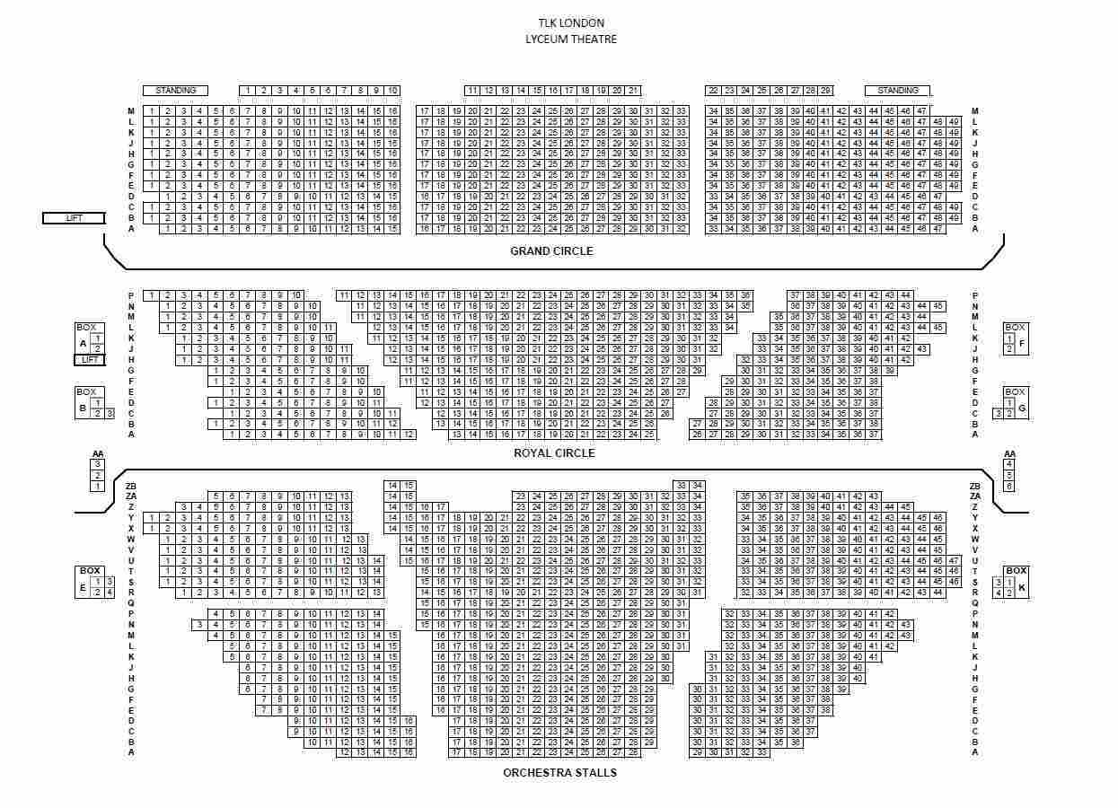 Lyceum Theatre London – Tickets, Location & Seating Plan