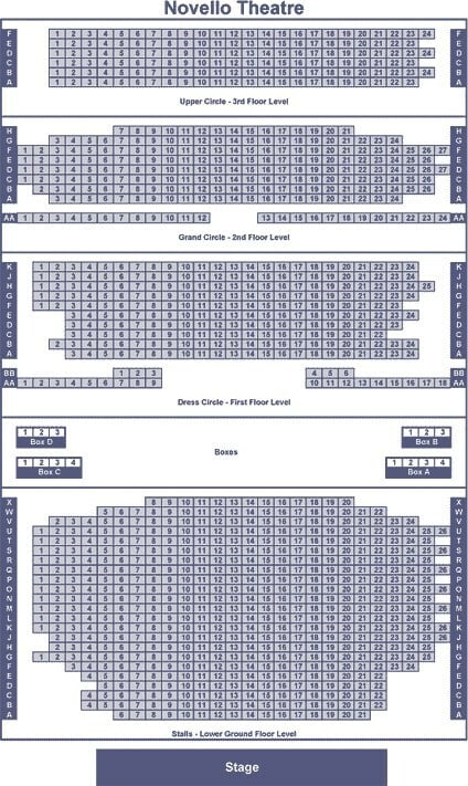 Novello Theatre Seating Plan